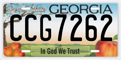 GA license plate CCG7262
