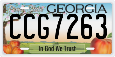 GA license plate CCG7263