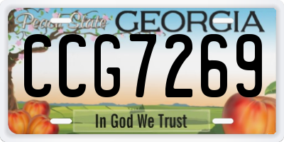 GA license plate CCG7269
