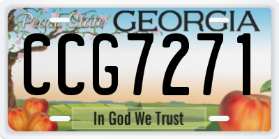 GA license plate CCG7271