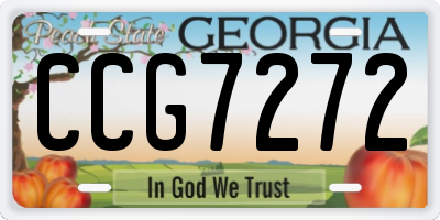 GA license plate CCG7272