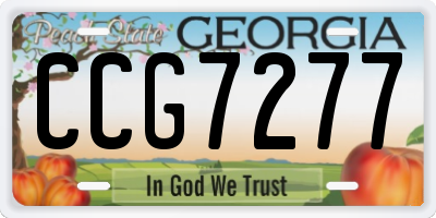 GA license plate CCG7277