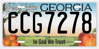 GA license plate CCG7278