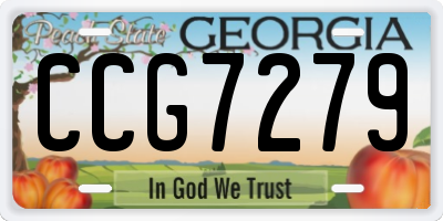 GA license plate CCG7279