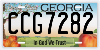 GA license plate CCG7282