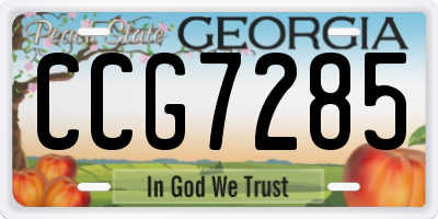 GA license plate CCG7285