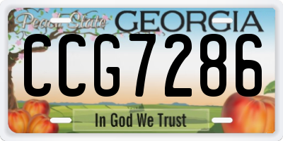 GA license plate CCG7286