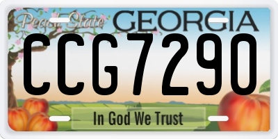 GA license plate CCG7290