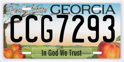 GA license plate CCG7293