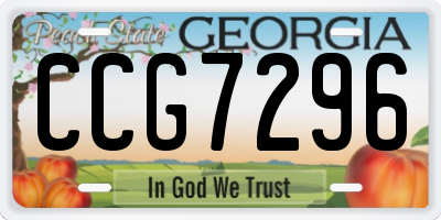 GA license plate CCG7296