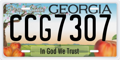 GA license plate CCG7307