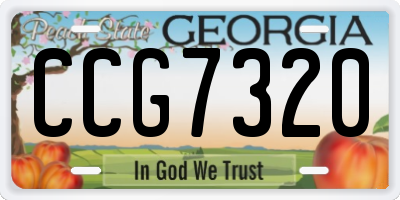 GA license plate CCG7320