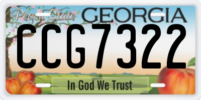 GA license plate CCG7322
