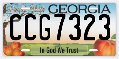 GA license plate CCG7323