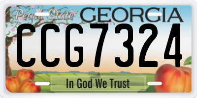 GA license plate CCG7324