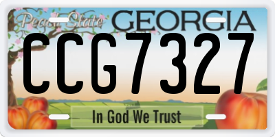 GA license plate CCG7327