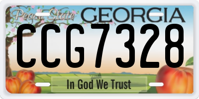 GA license plate CCG7328