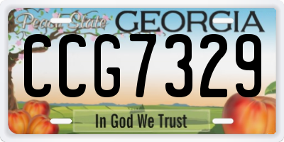 GA license plate CCG7329