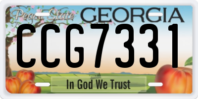 GA license plate CCG7331