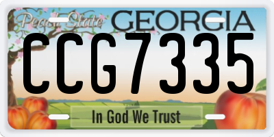 GA license plate CCG7335