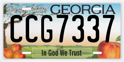 GA license plate CCG7337