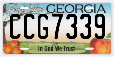 GA license plate CCG7339