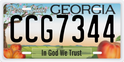 GA license plate CCG7344