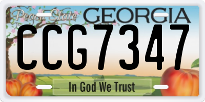 GA license plate CCG7347