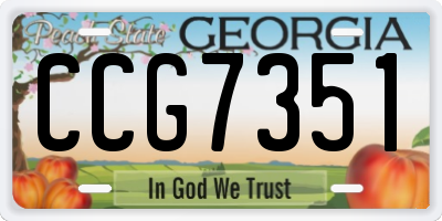 GA license plate CCG7351
