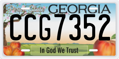 GA license plate CCG7352