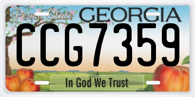GA license plate CCG7359