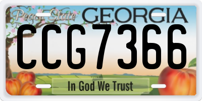 GA license plate CCG7366