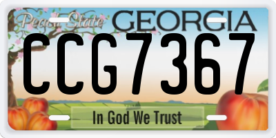 GA license plate CCG7367