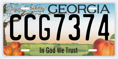 GA license plate CCG7374