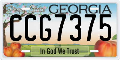 GA license plate CCG7375