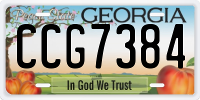 GA license plate CCG7384