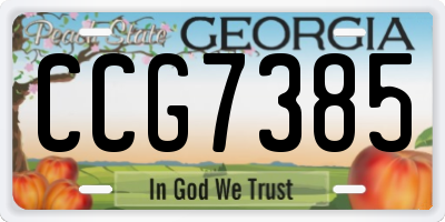 GA license plate CCG7385