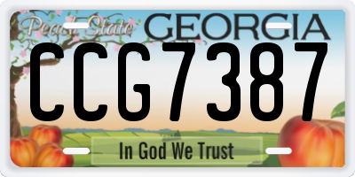 GA license plate CCG7387