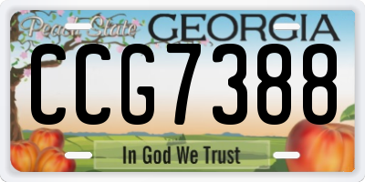 GA license plate CCG7388