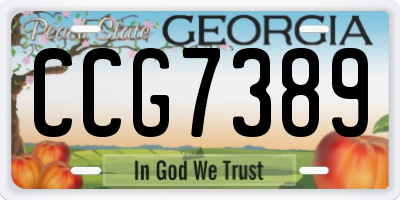 GA license plate CCG7389