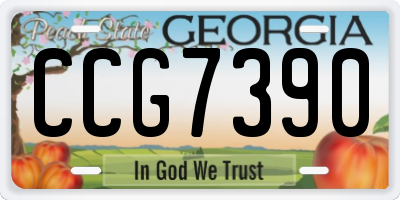 GA license plate CCG7390