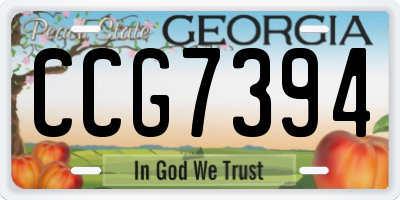 GA license plate CCG7394