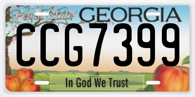 GA license plate CCG7399