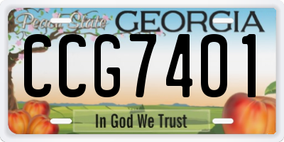 GA license plate CCG7401