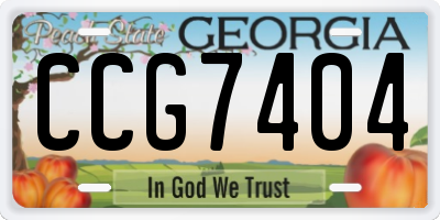 GA license plate CCG7404