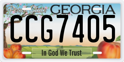 GA license plate CCG7405