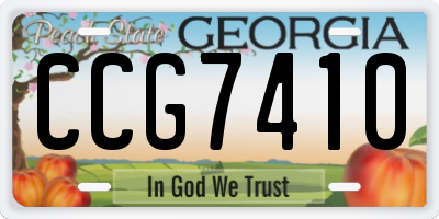 GA license plate CCG7410