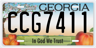 GA license plate CCG7411