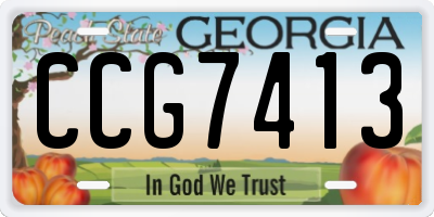 GA license plate CCG7413