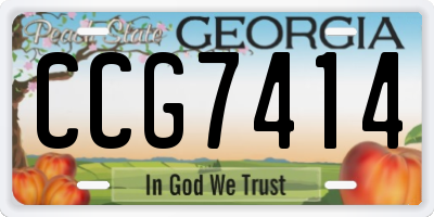 GA license plate CCG7414